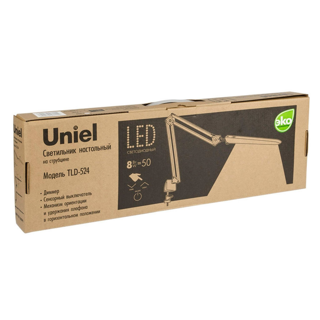 TLD-524 Black/8W/Светильник настольный на струбцине/LED/500Lm/4500K/Dimmer/Цвет-черный - Volpe фото 14