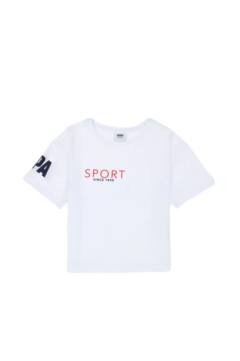 Футболка для девочек U.S. Polo Assn с круглым вырезом белая  фото 2