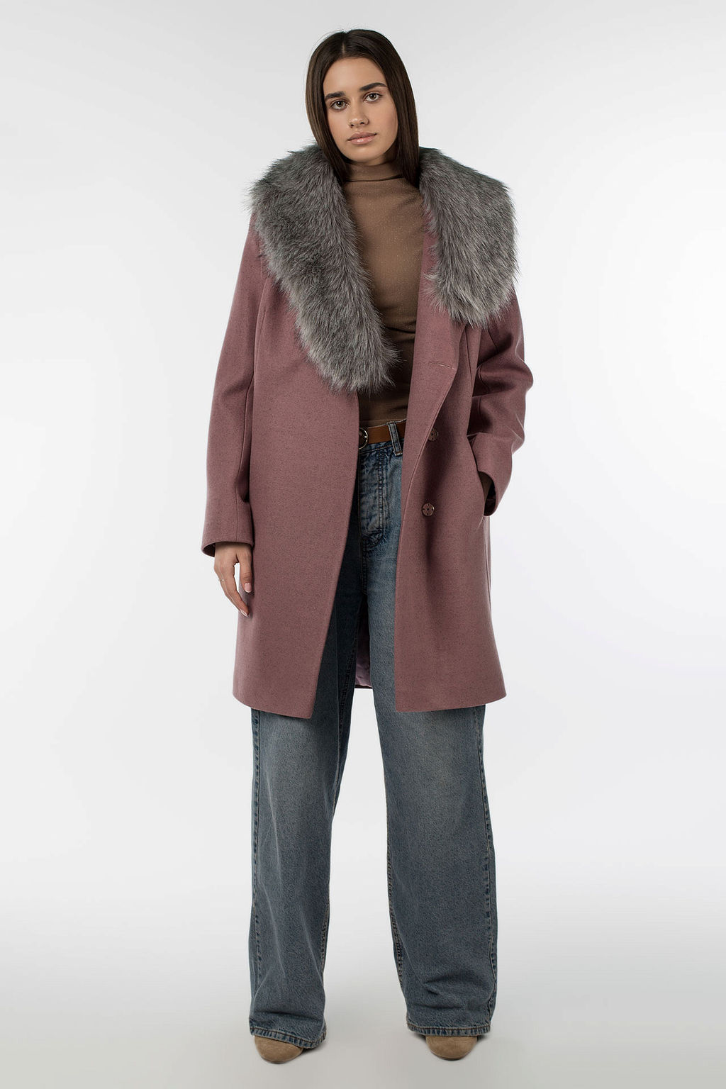 02-3070 Пальто женское утепленное (пояс) - El podio фото 3