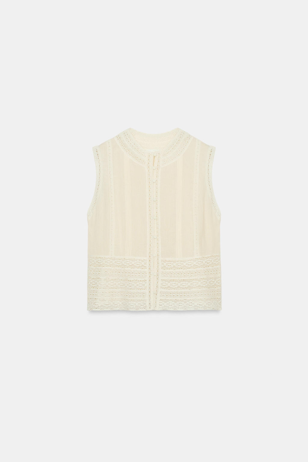 BLUSA PUNTILLA MANGA SISA ZW COLLECTION / Crudo - Zara фото 6