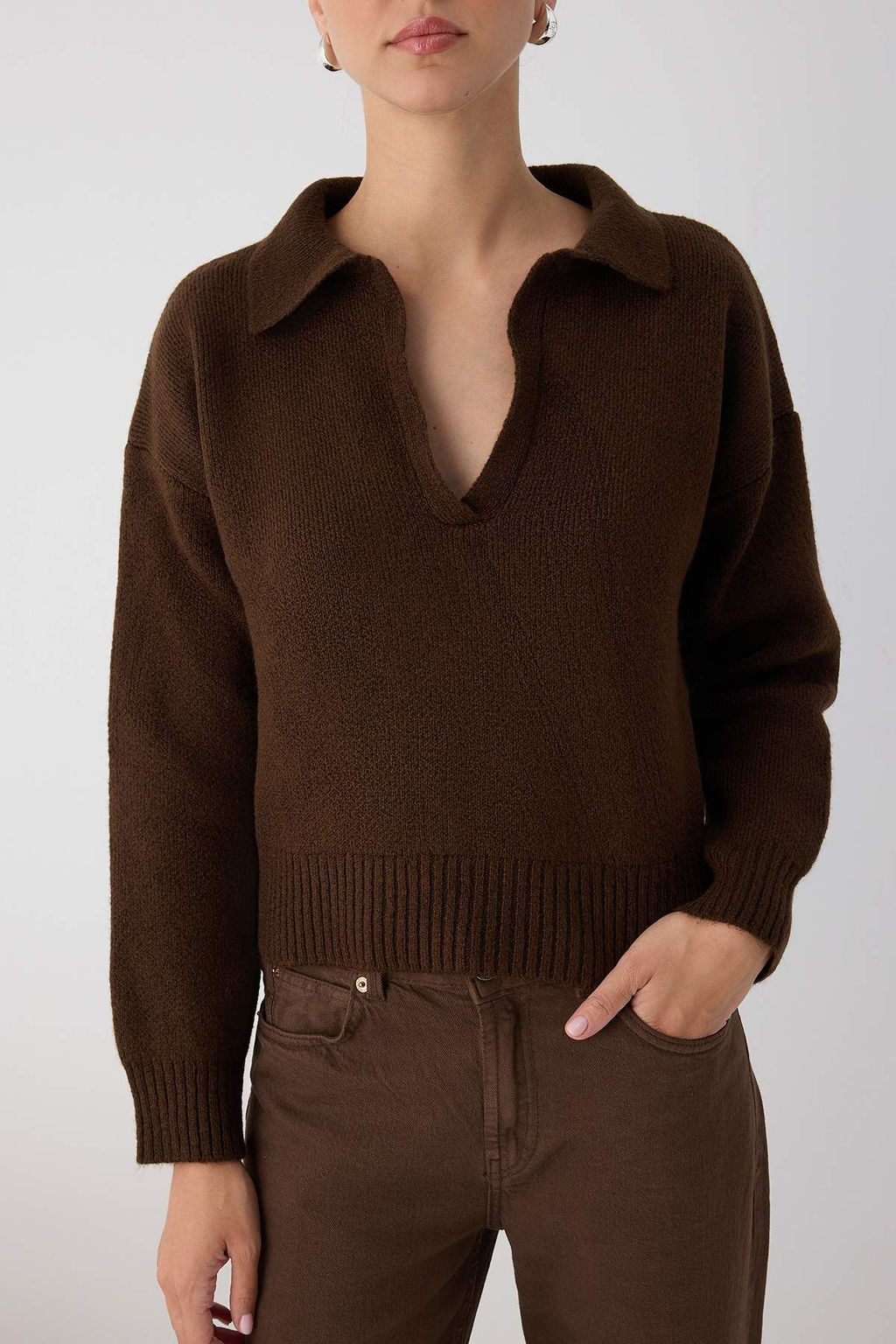 Wardrobe Essentials Lacivert*001 Yumusak Dokulu Cizgili Genis Kal?p Basic Triko Kazak TWOAW26KZ00087 - Trendyolmilla фото 9