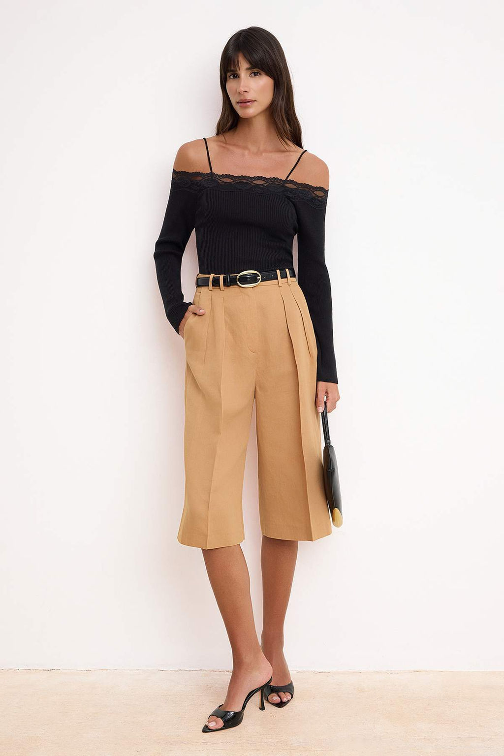 Siyah Dantelli Carmen Yaka Yazl?k Ozel Iplik Triko Kazak TWOSS26KZ00013 - Trendyolmilla фото 2