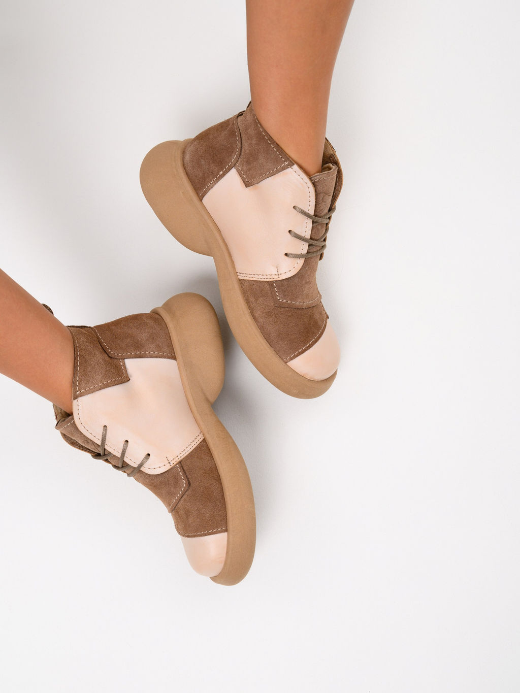 Ботинки EDART 305.927 ka. Вакса пудра+серо коричневая замша/байка - Ed'art фото 18