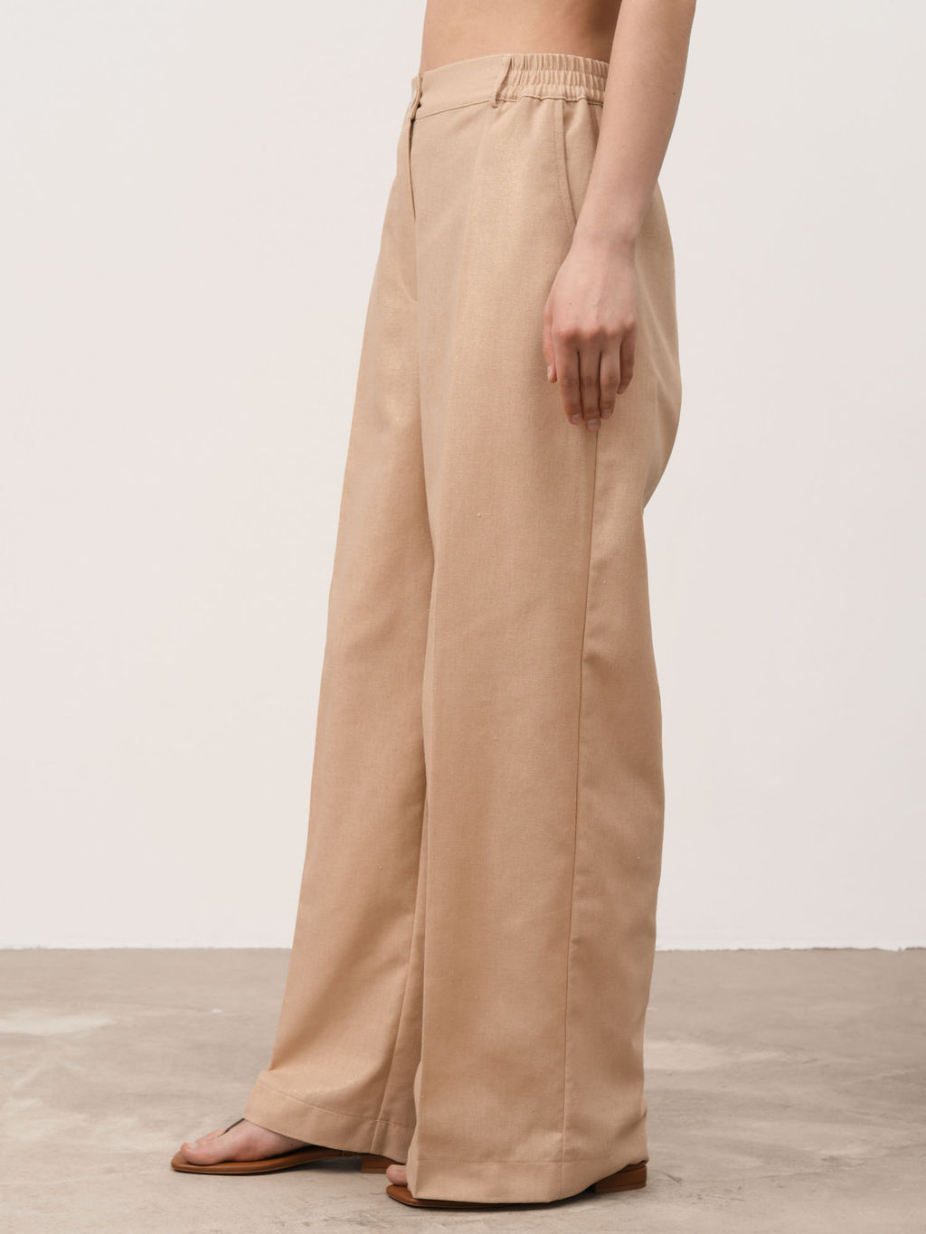 Брюки из льна 1011892 золото