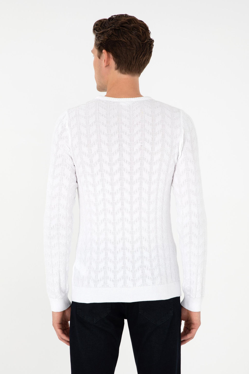 Мужской белый базовый свитер - U.s. polo assn фото 5