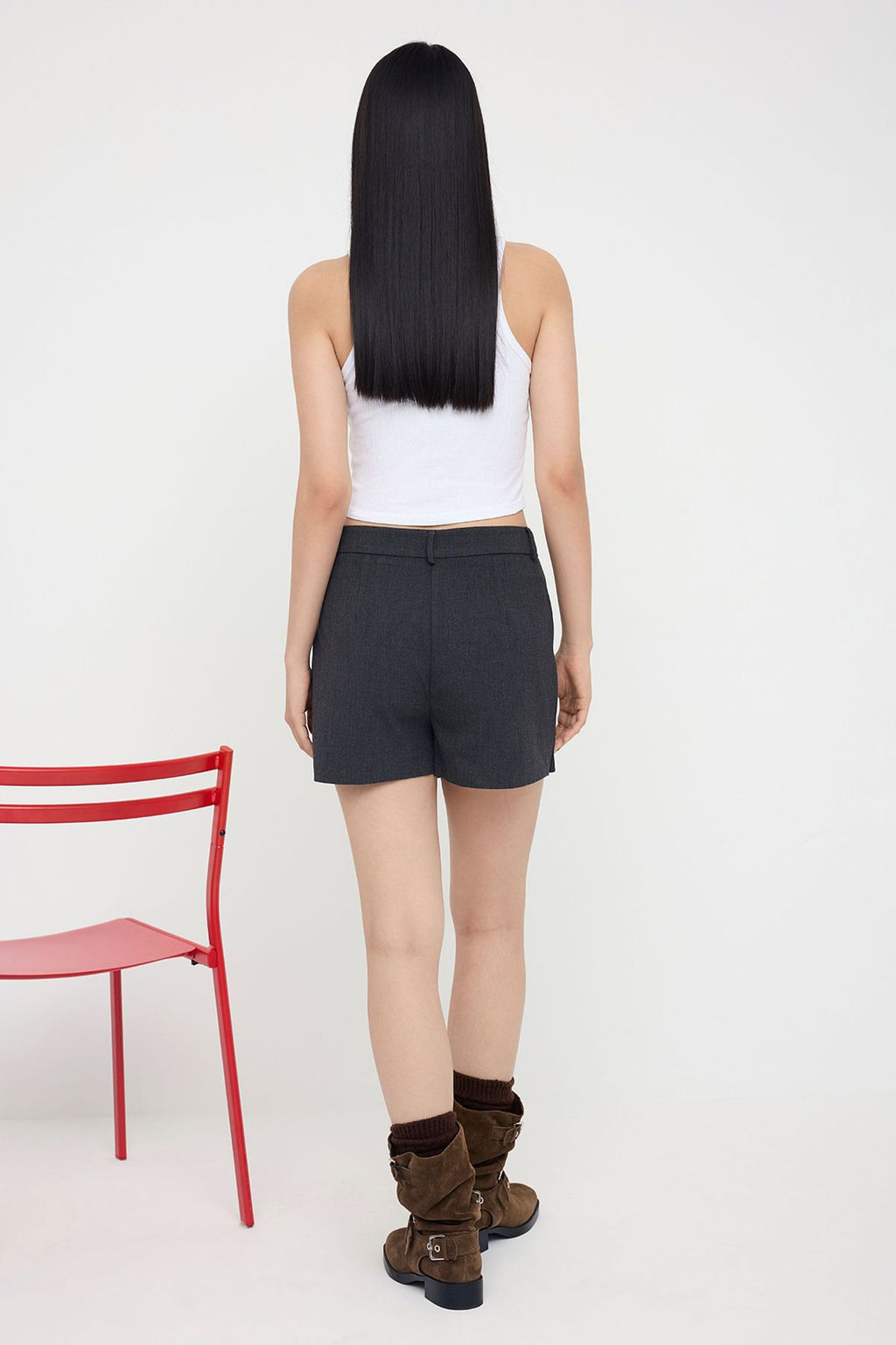 Siyah Mini Duz Kesim Sort Etek Sort & Bermuda TWOAW26SR00016 - Trendyolmilla фото 4