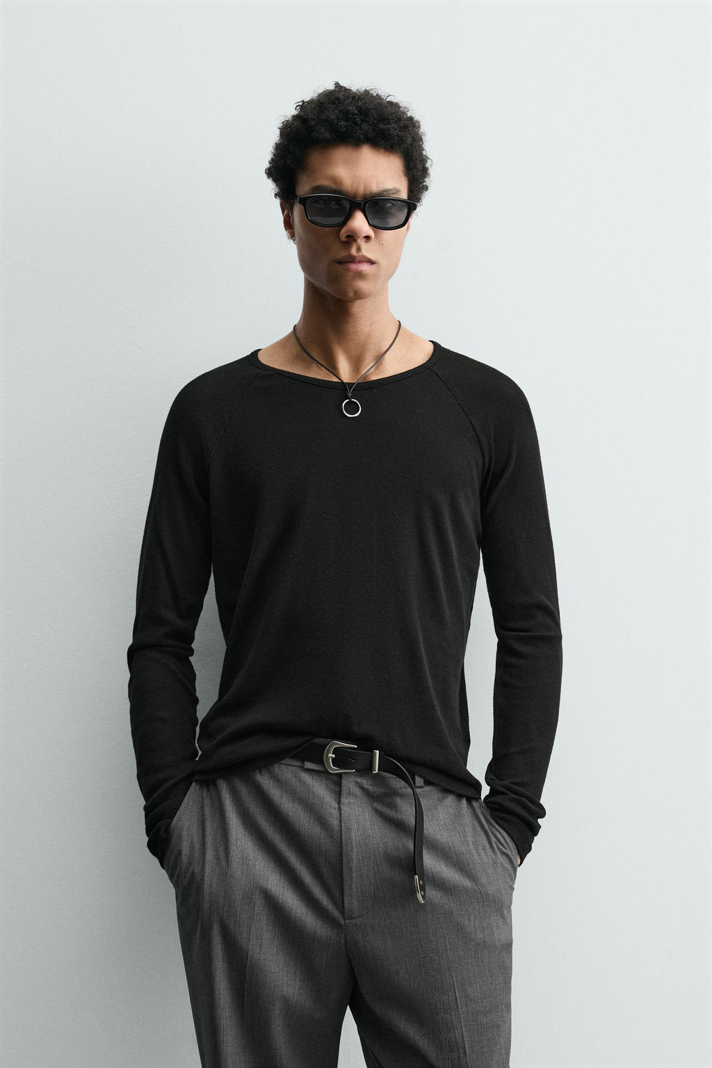CAMISETA SLIM FIT LIGHTWEIGHT / Antracita oscuro - Zara фото 2