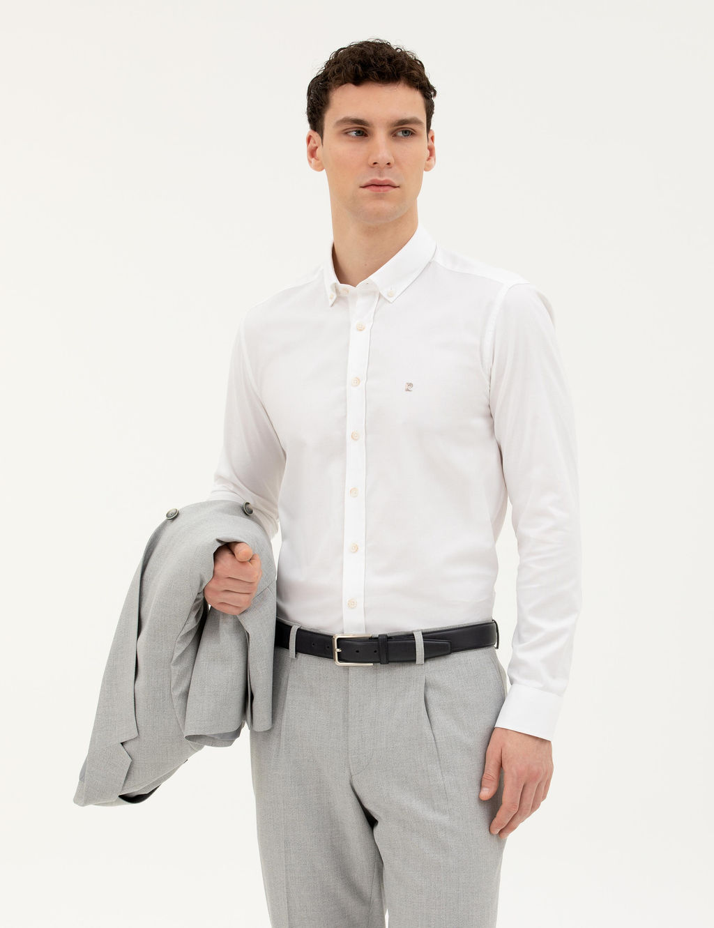 Beyaz Slim Fit Uzun Kollu G_mlek