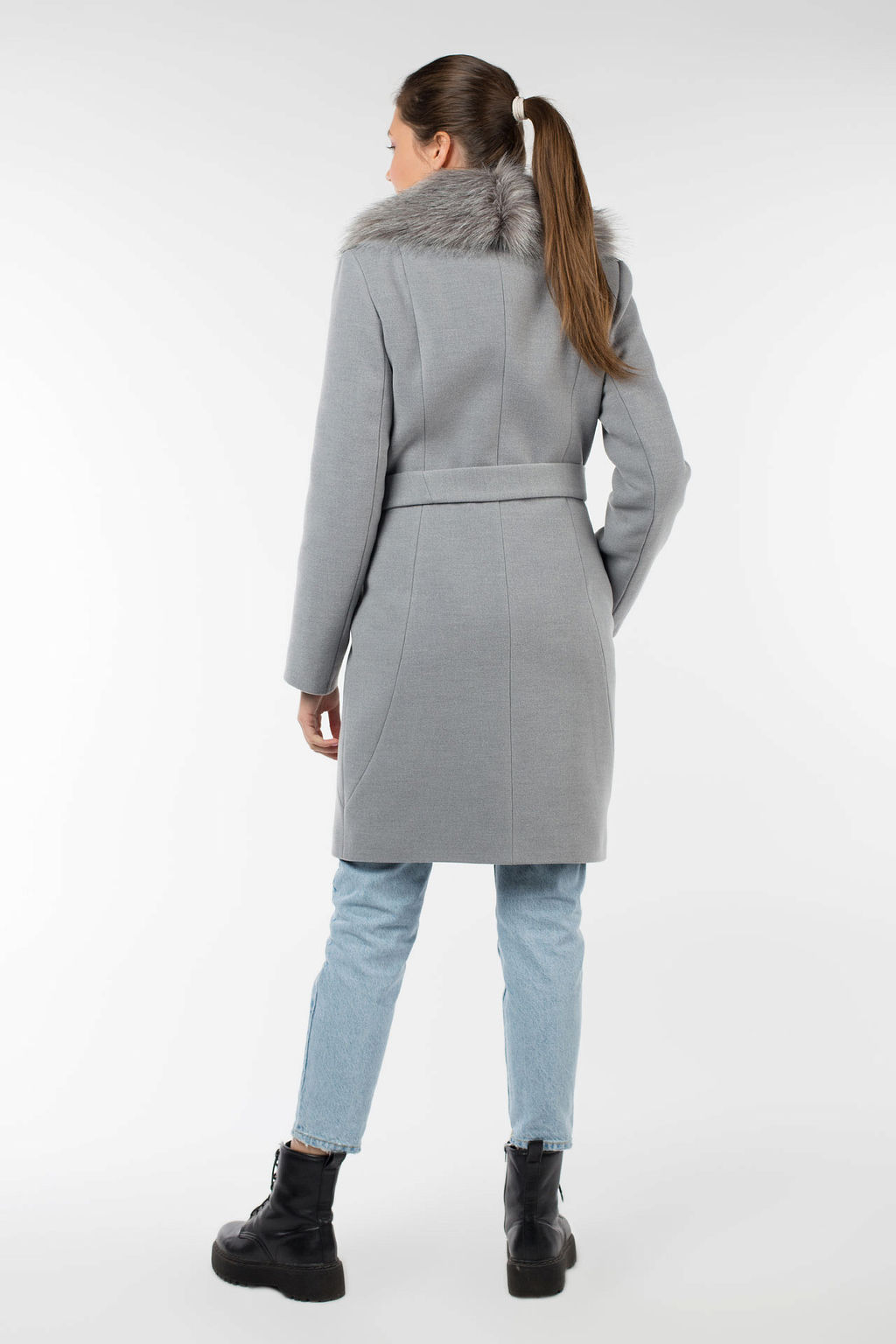 02-2959 Пальто женское утепленное (пояс) - El podio фото 4