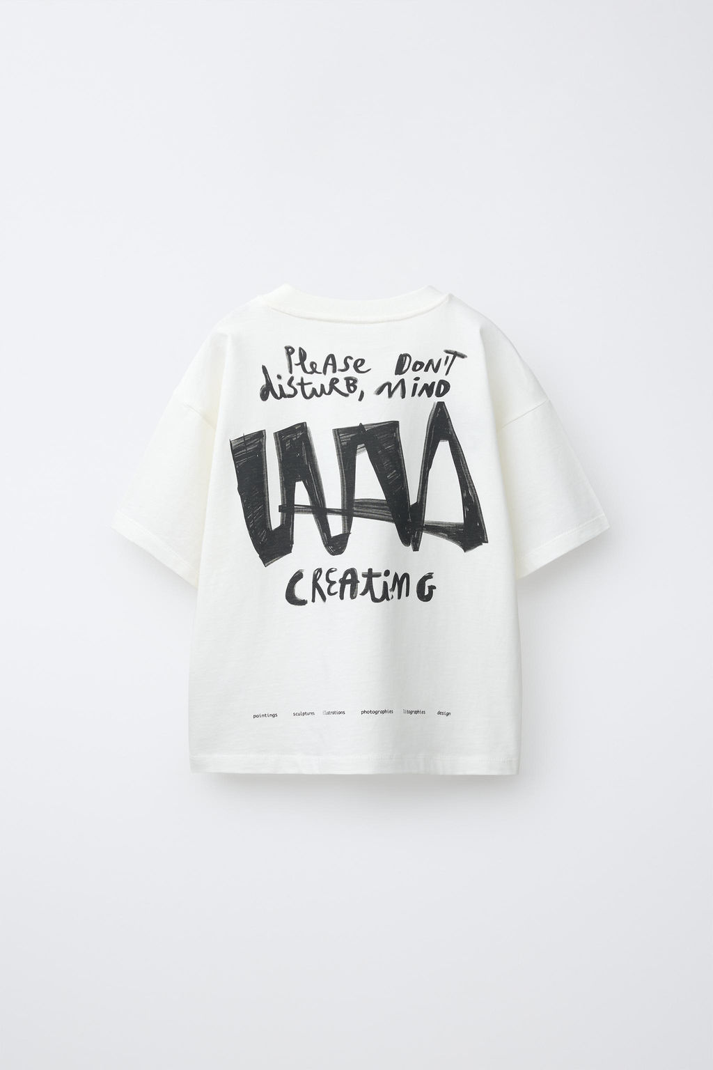 CAMISETA ESTAMPADA TEXTO / Blanco roto