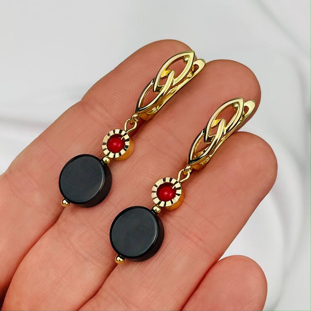 Серьги из Агата и Коралла