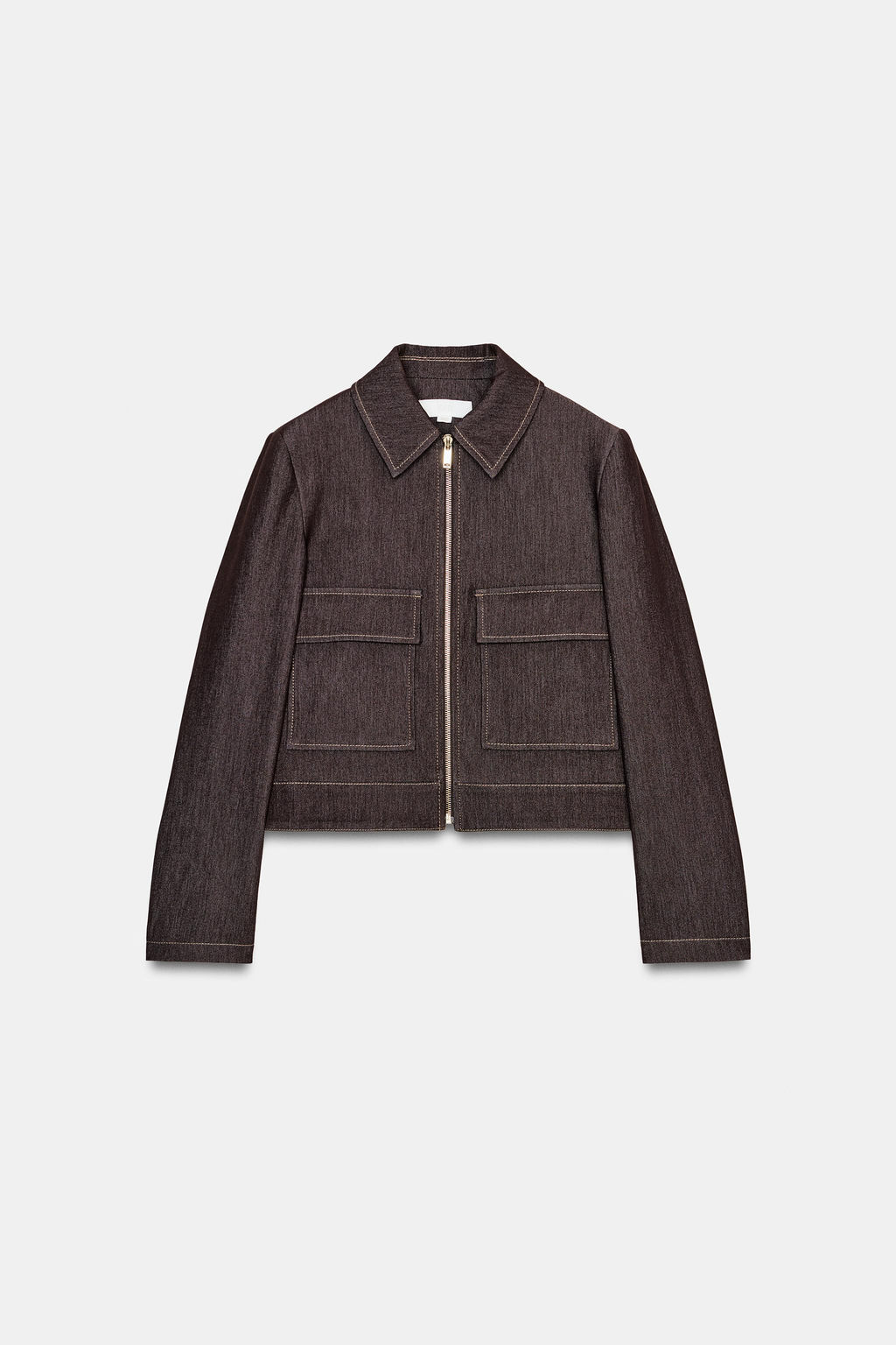 CHAQUETA CORTA BOLSILLOS SOLAPA / Marr?n - Zara фото 8