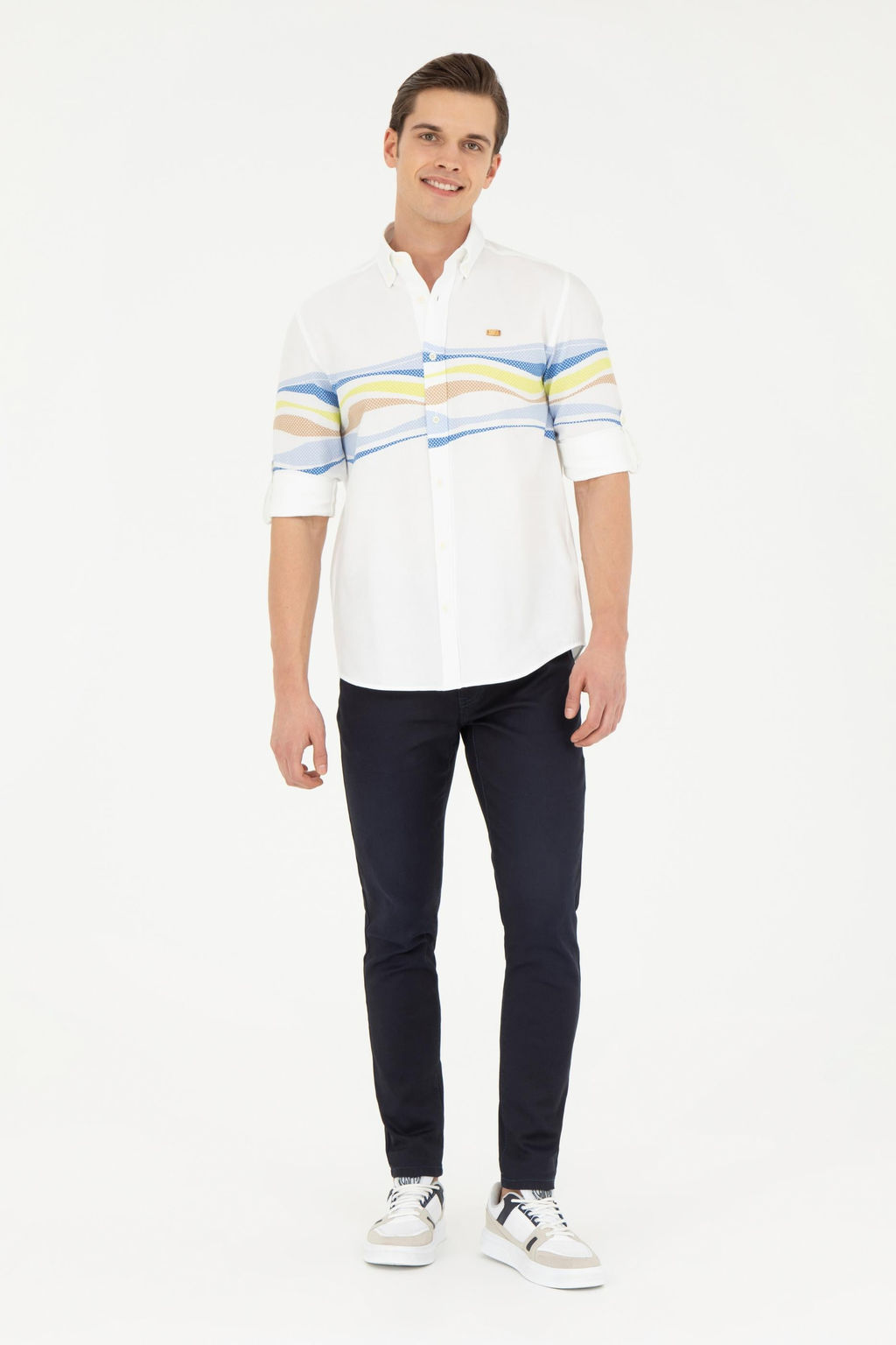 Мужская синяя рубашка с длинным рукавом - U.s. polo assn фото 11