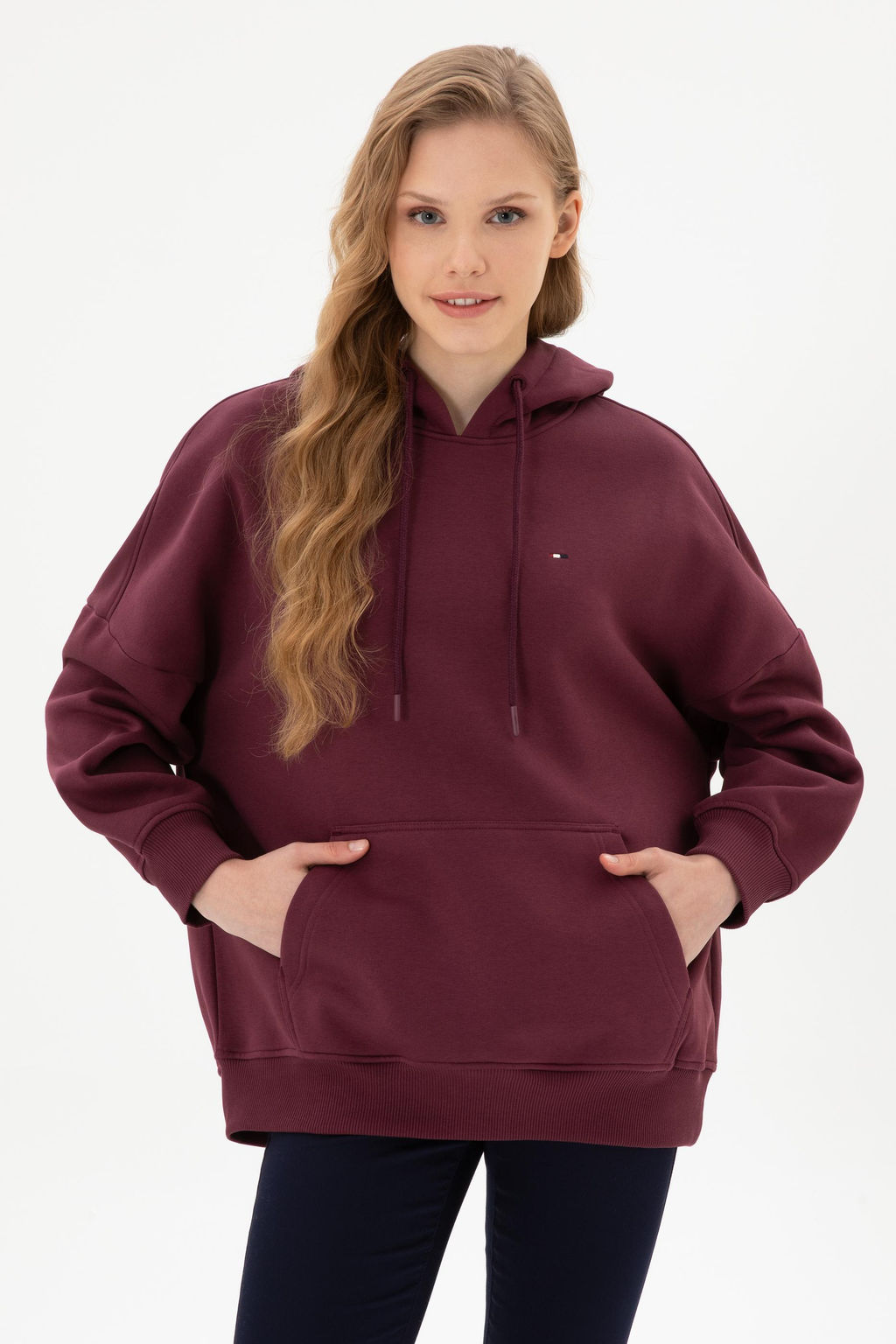Kad_n Bordo Basic Sweatshirt Sepette S_rpriz _ndirim - U.s. polo assn фото 8