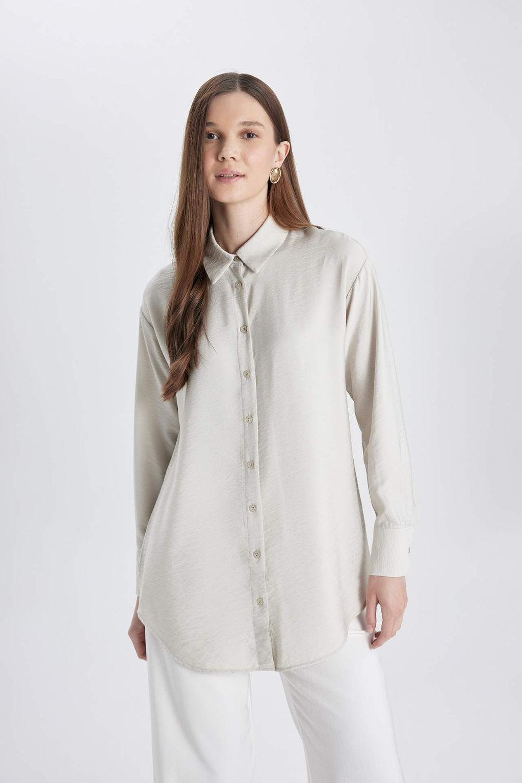 Relax Fit Uzun Kollu Gomlek Tunik - Defacto фото 2