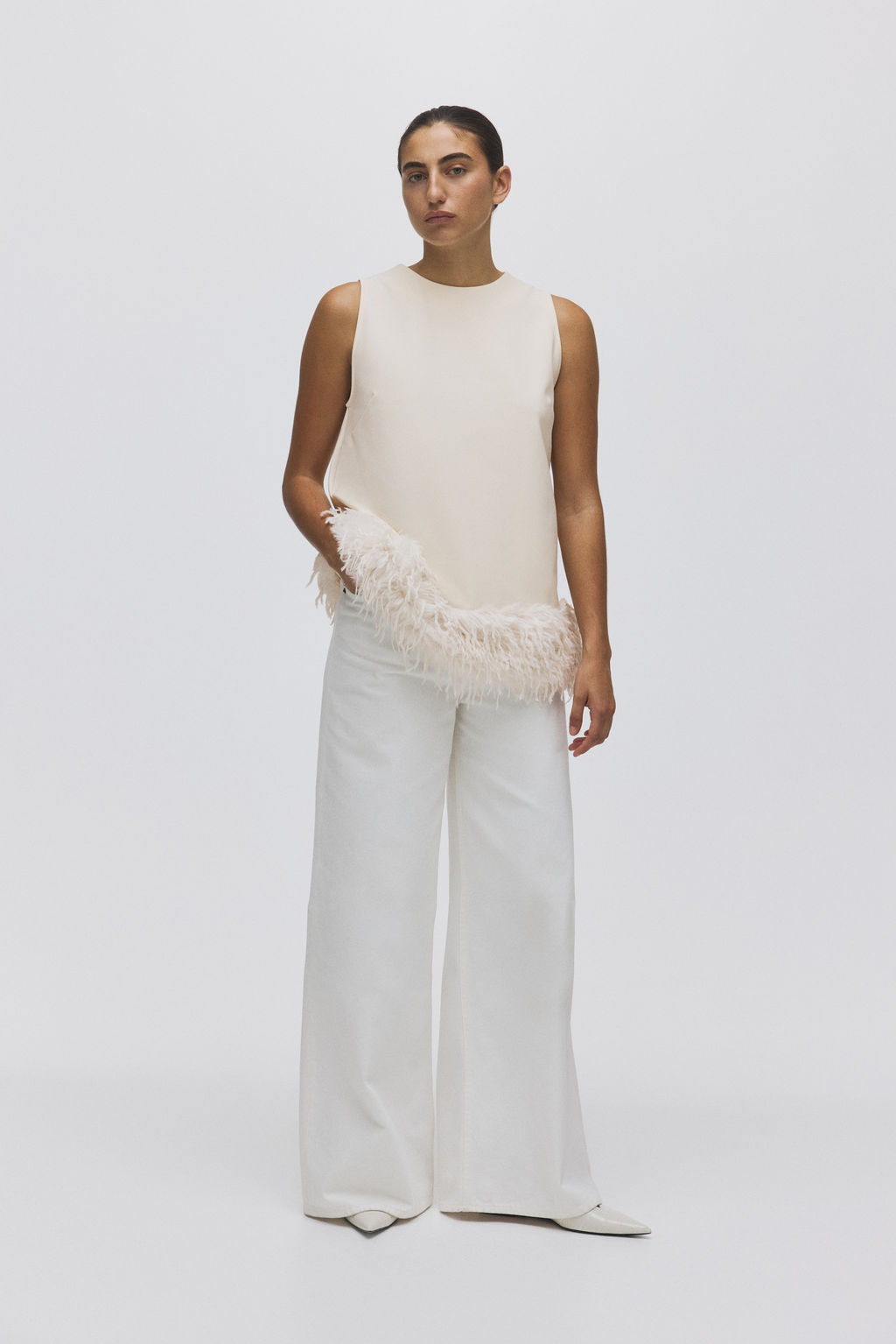 Top con ribete desflecado - H&m фото 5