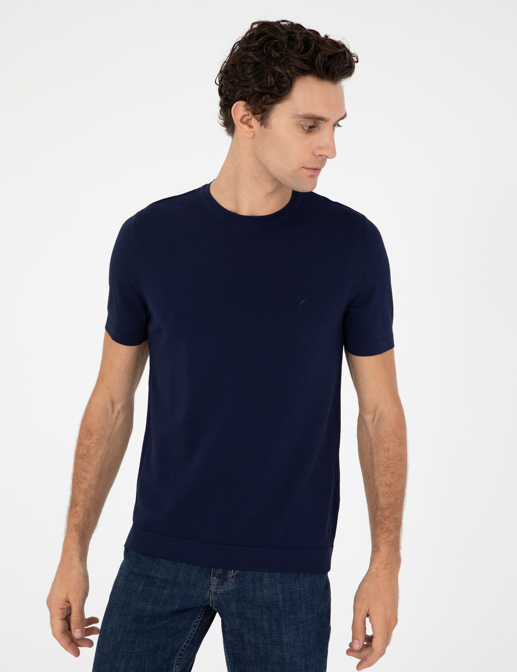 Темно-синий зауженный свитер - Cacharel фото 3