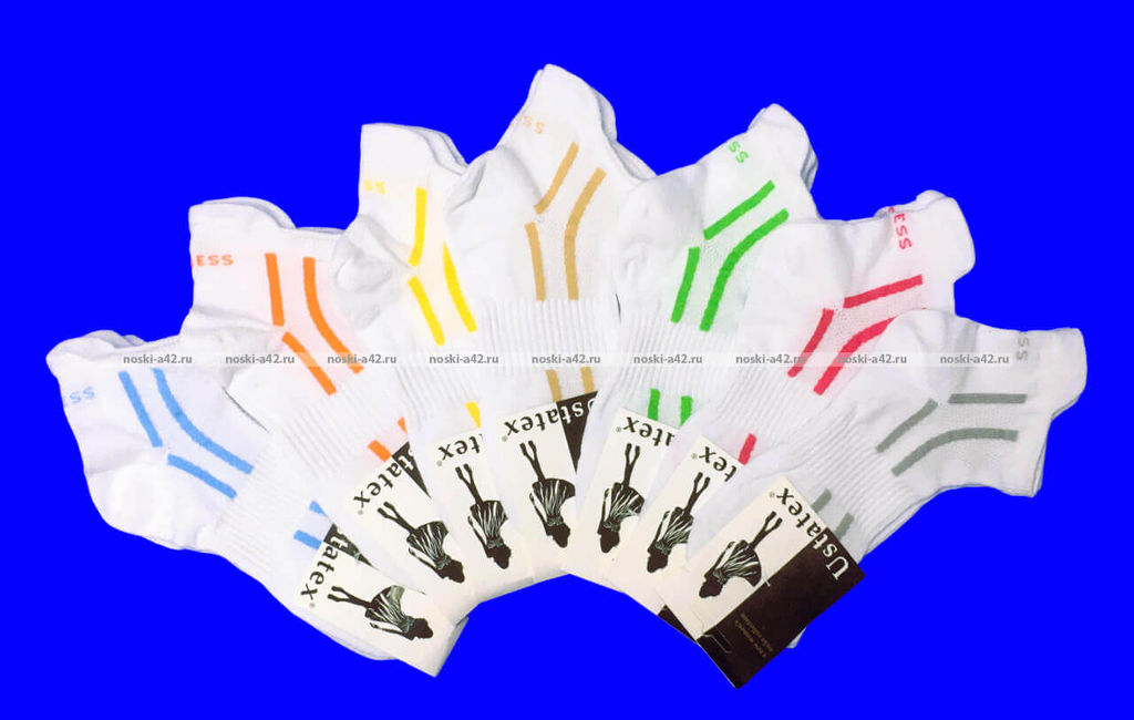 Цена за 10 пар. ЮстаТекс носки женские Спортивные 2с12 БЕЛЫЕ