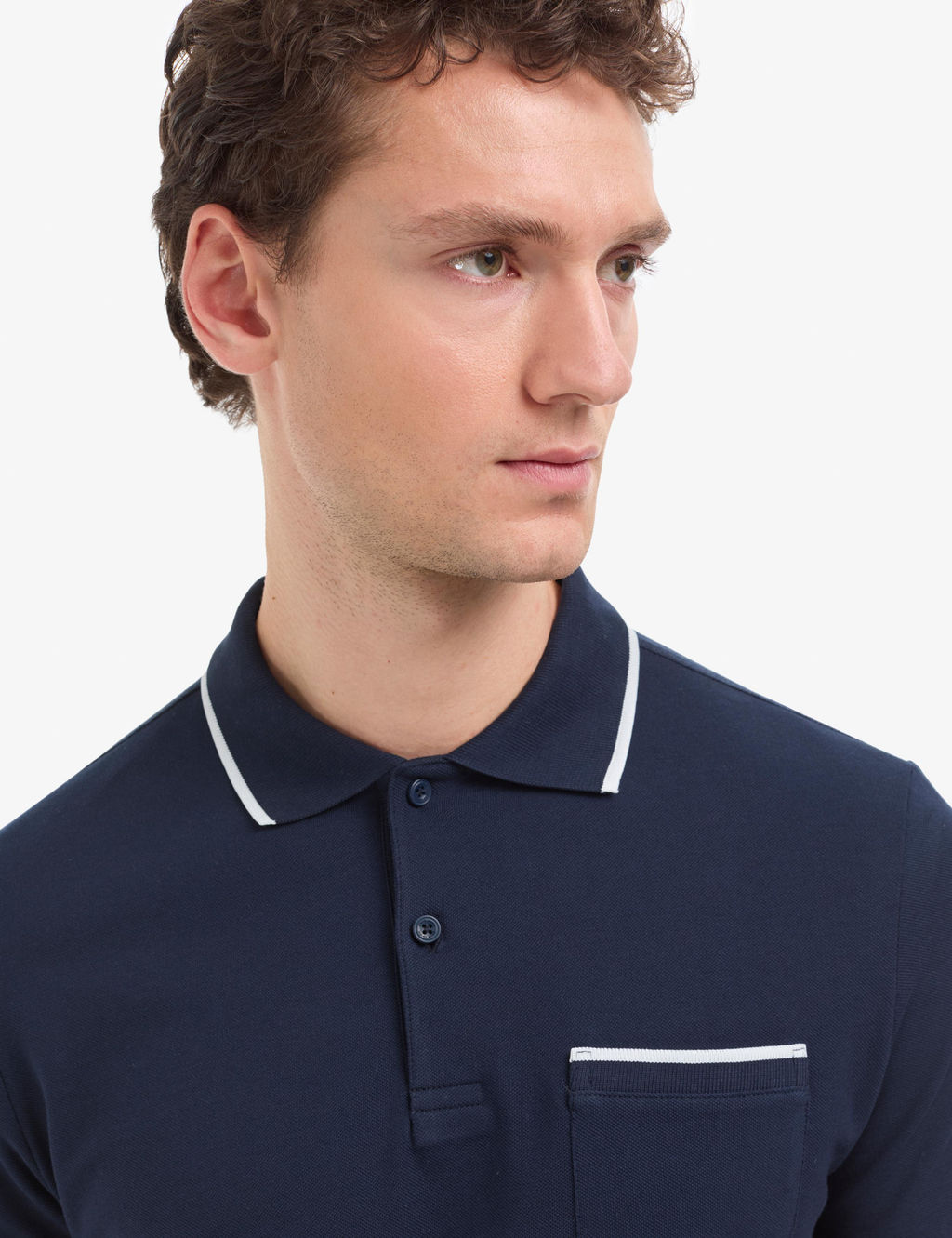 Lacivert Regular Fit %100 Pamuk D__meli Polo Yaka Ti__rt