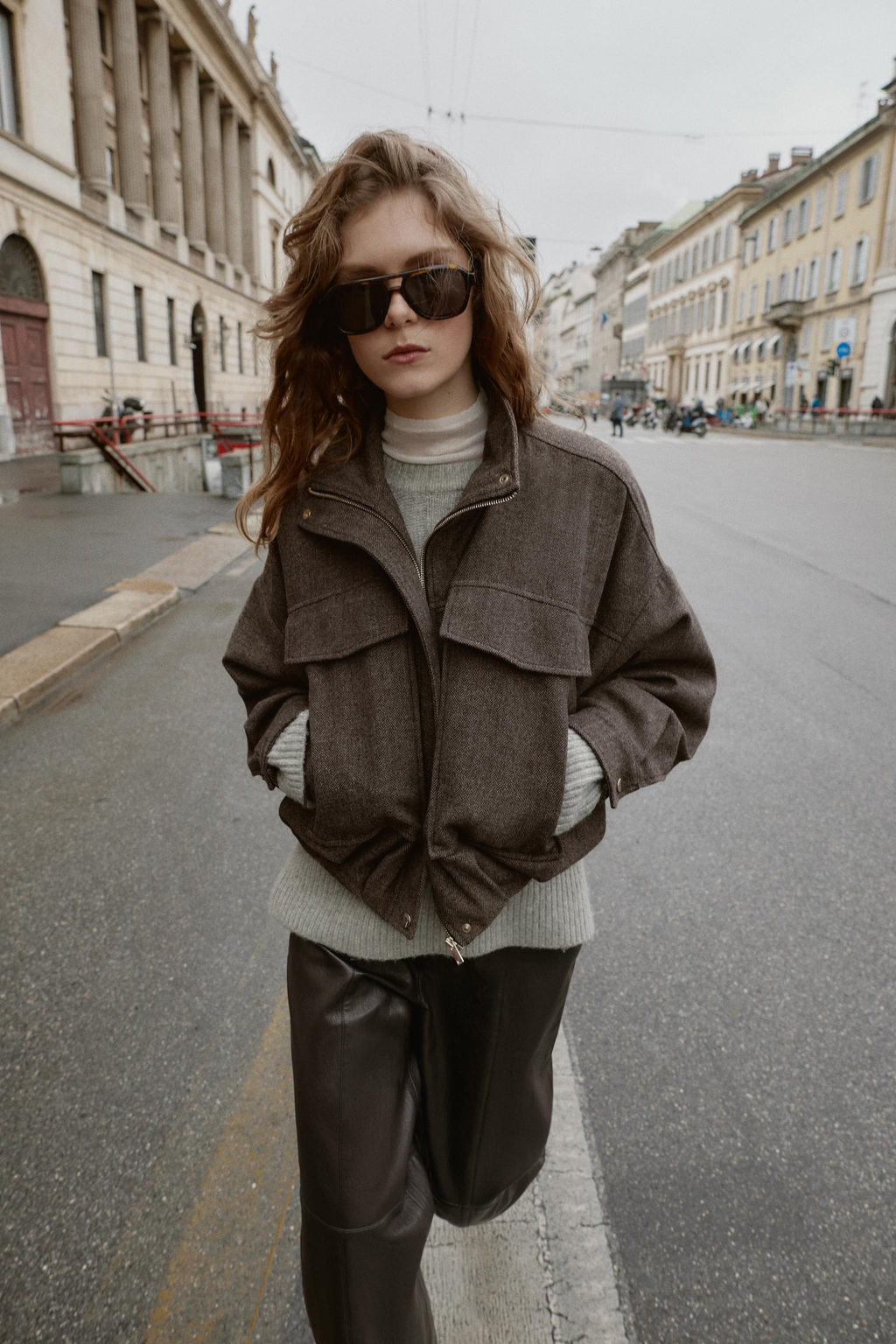 HERRINGBONE BALLOON BOMBER JACKET - Zara фото 8