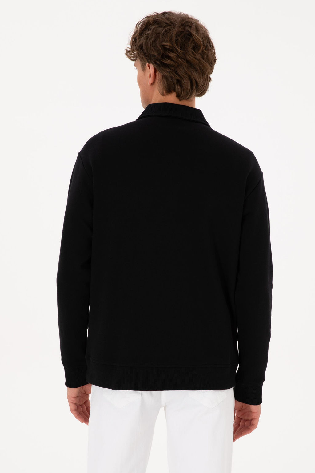 Erkek Regular Fit Yar_m Fermuarl_ Siyah Basic Sweatshirt - U.s. polo assn фото 5