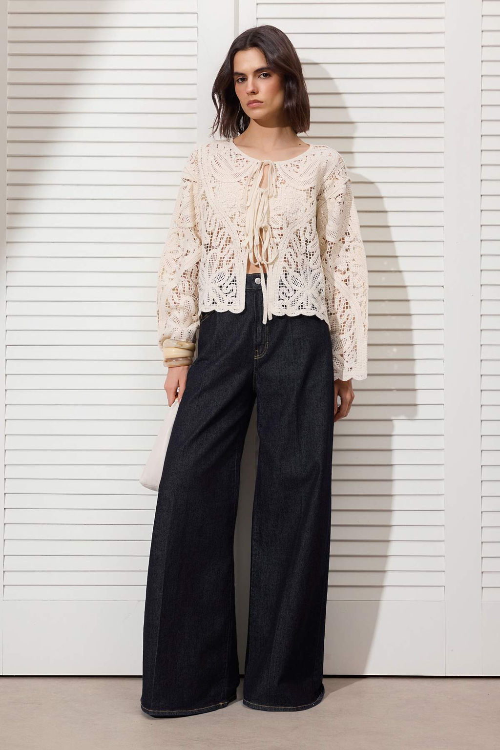 Tas Krose Detayl? Bisiklet Yaka Triko H?rka TWOSS26HI00017