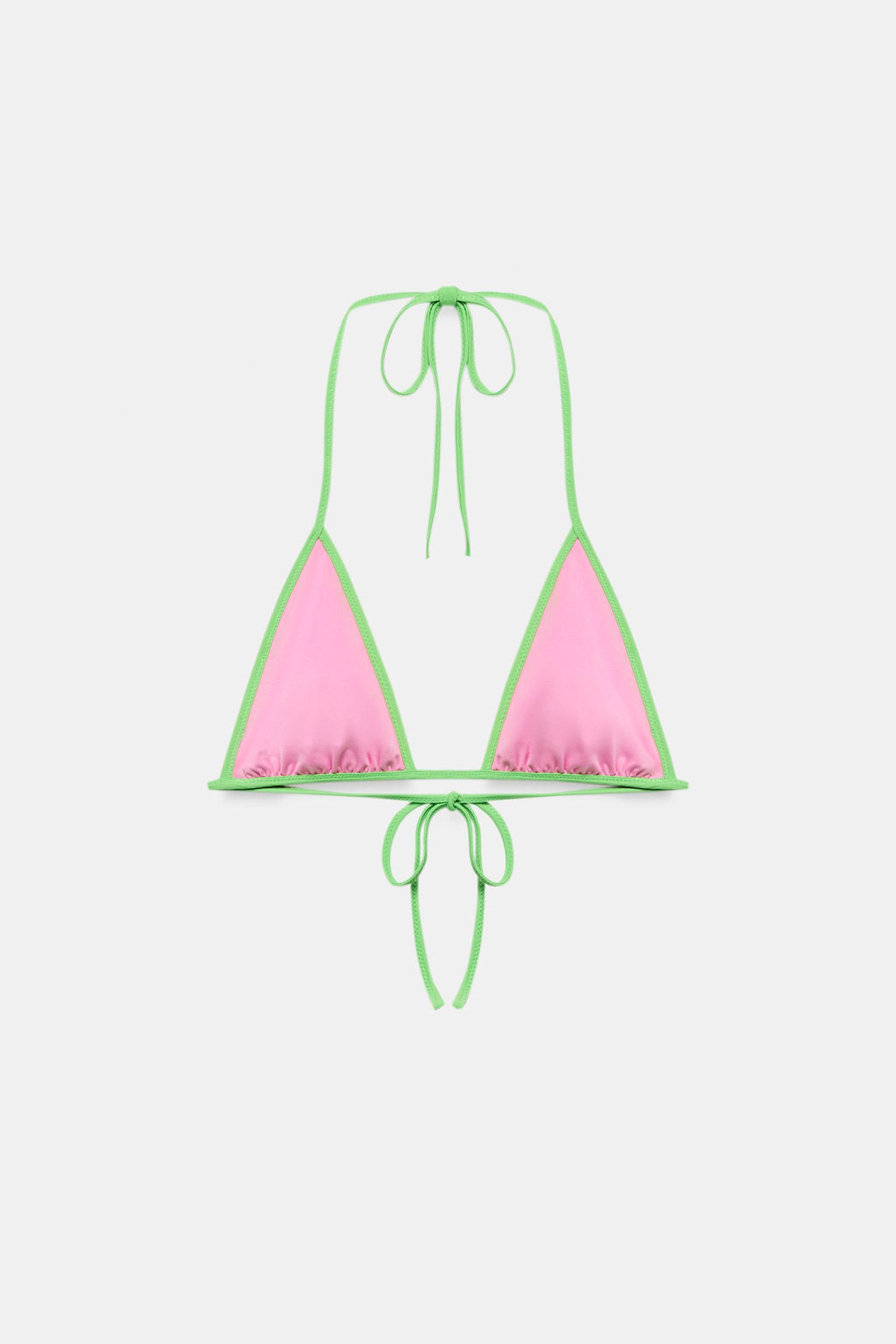 TOP BIKINI TRIANGULAR CONTRASTE / Rosa - Zara фото 7