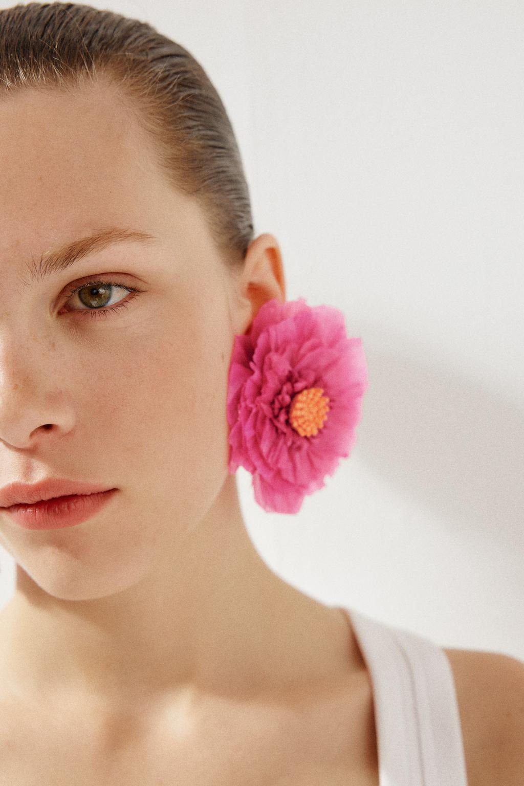 RAFFIA FLOWER EARRINGS