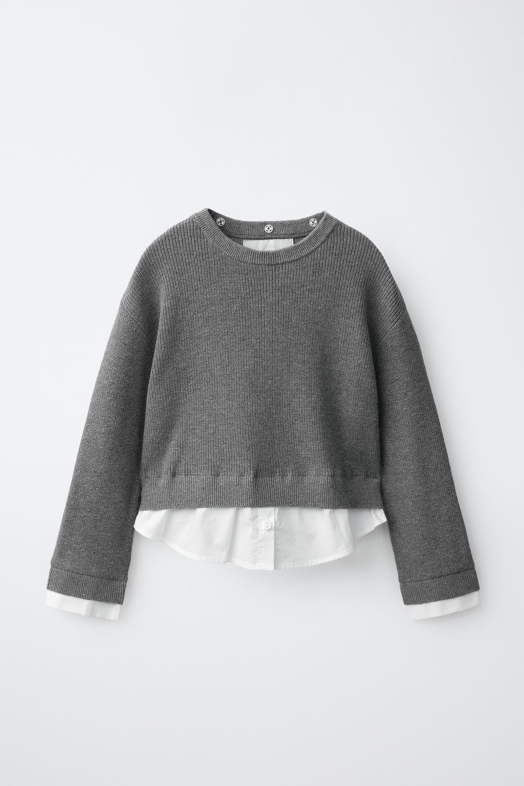 JERSEY PUNTO CUELLO DESMONTABLE / Gris - Zara фото 3