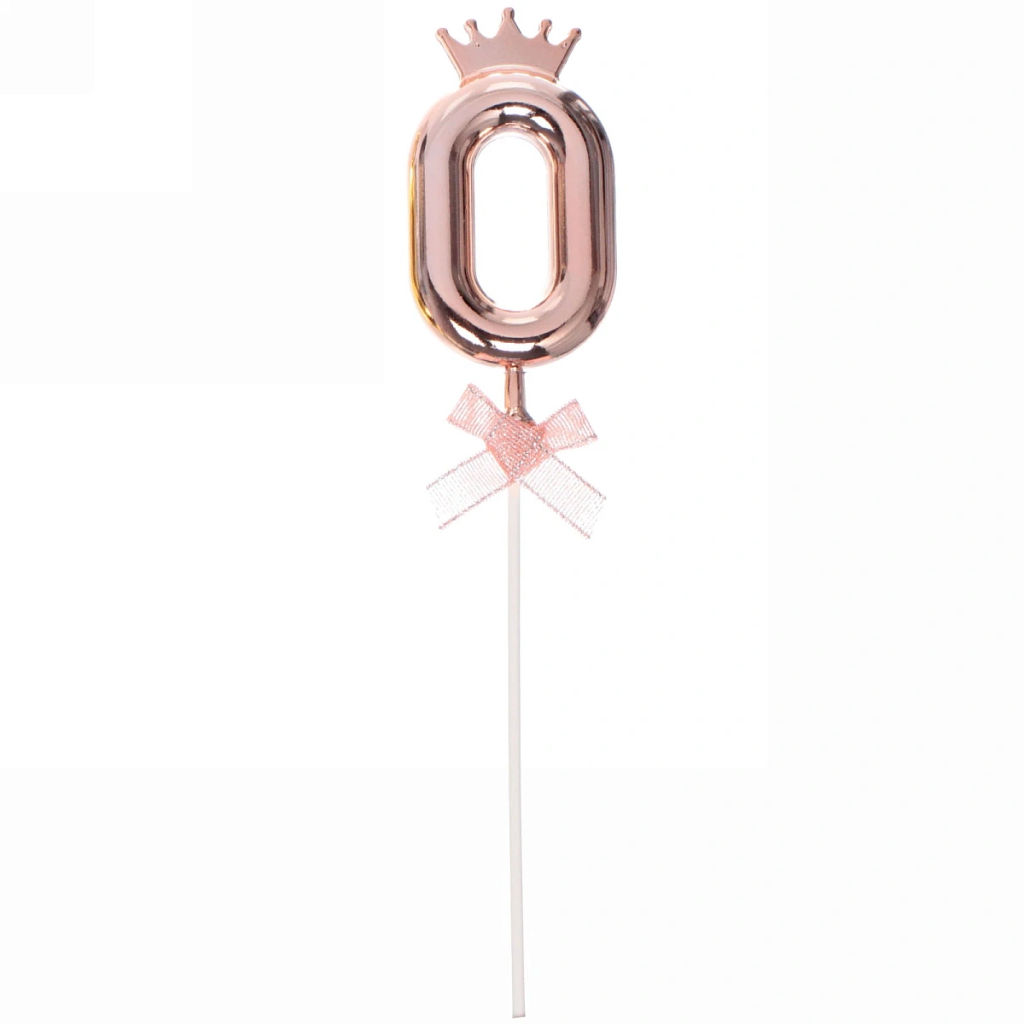 Топпер Цифра Королевский вечер "0" 22 см , микс