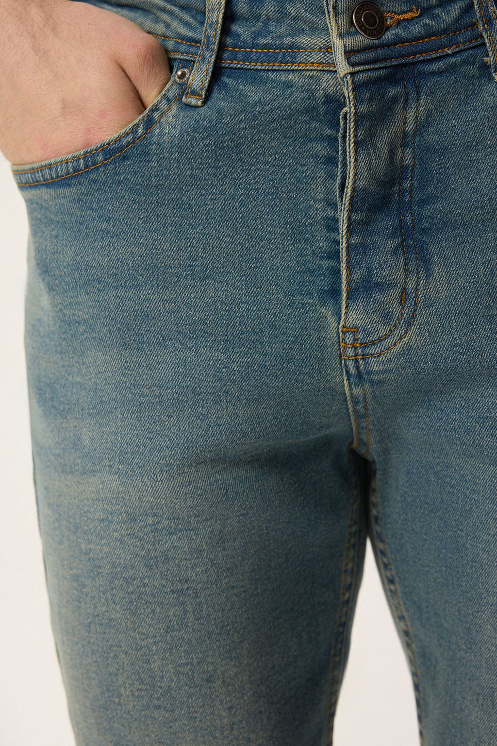 TRENDYOL MAN Indigo Esnek Kumas Skinny Dar Kesim Jeans TMNAW20JE0434 - Trendyolmilla фото 4