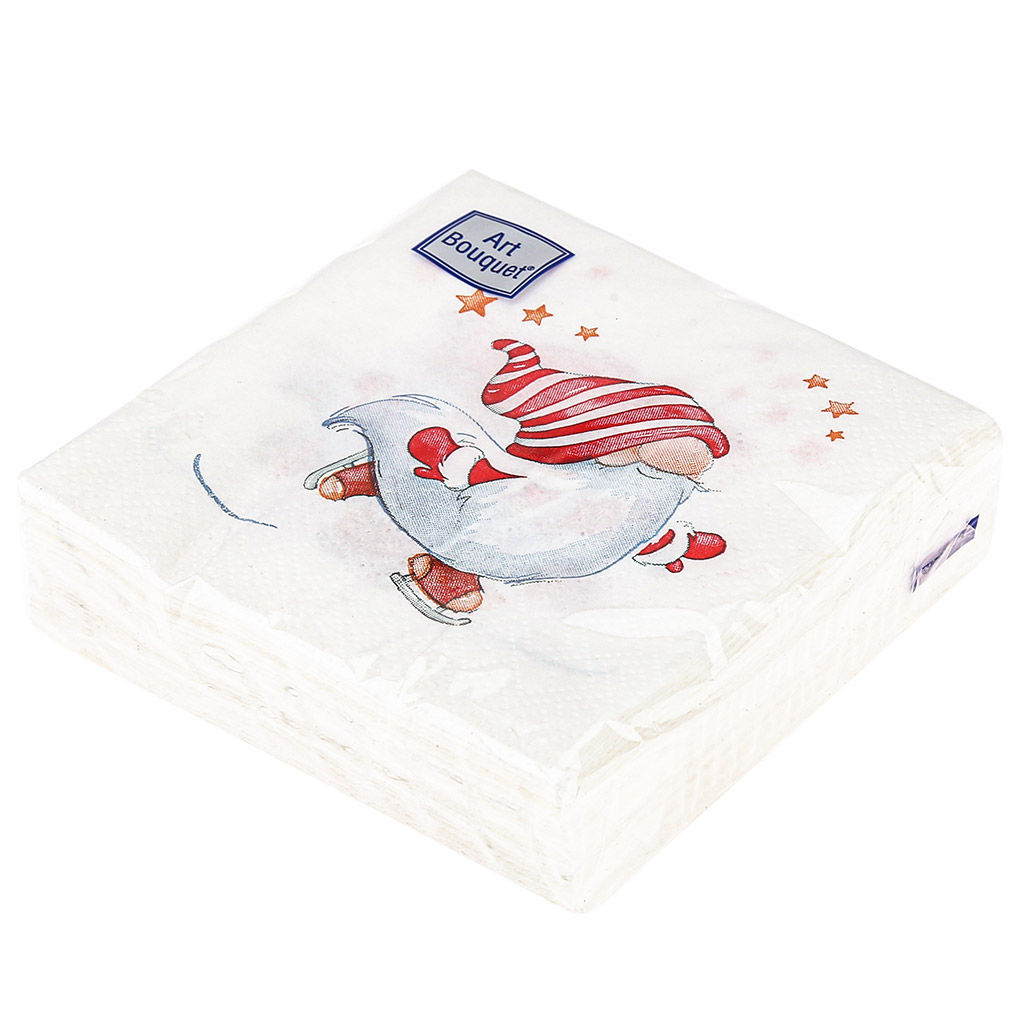 Салфетки бумажные Art Bouquet 20х20см, 2-х слойные, 30 штук в упаковке, 100% целлюлоза, Веселый человечек (Россия) - Домашняя мода фото 3