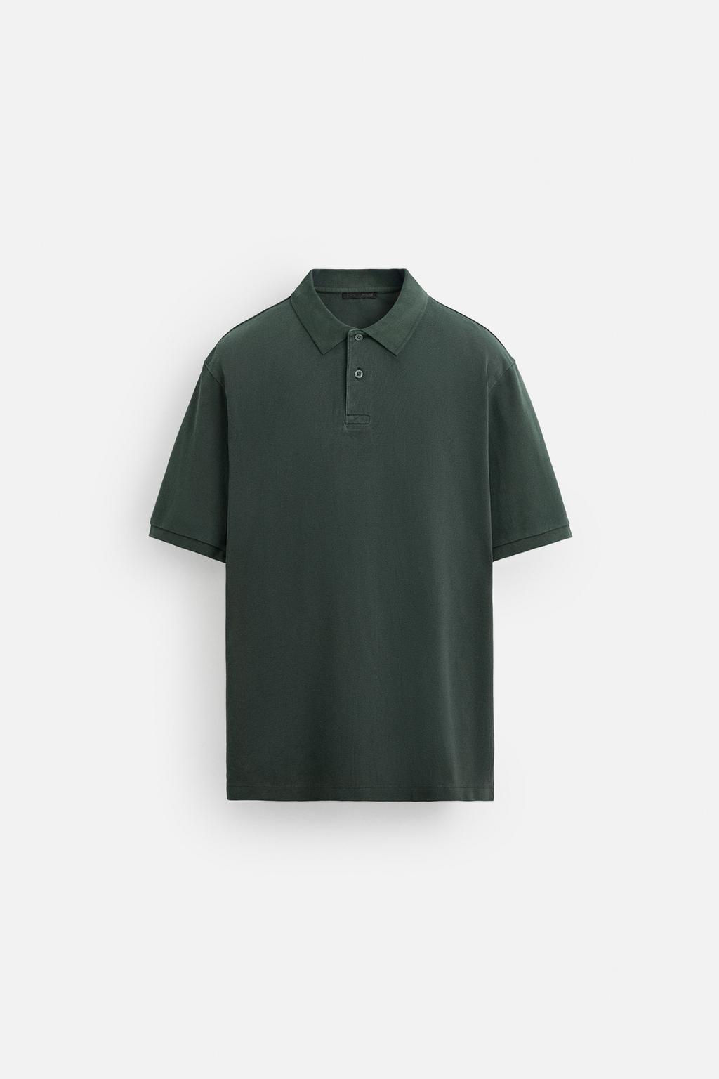 WASHED TEXTURED PIQUE POLO SHIRT - Zara фото 29