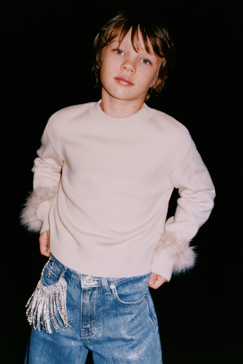 KNIT JUMPER WITH FEATHERS - Zara фото 5