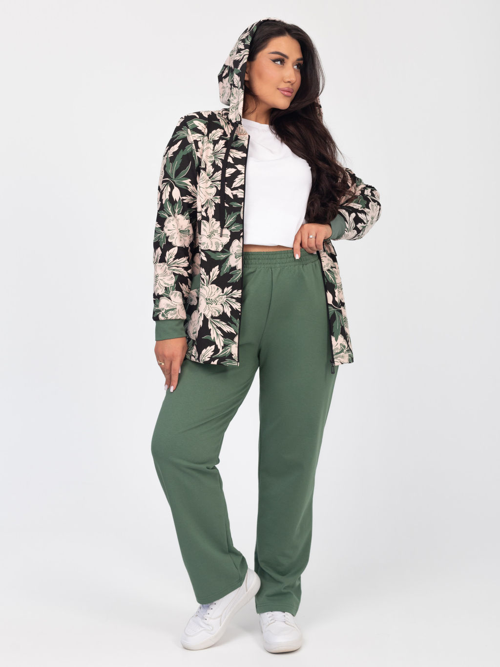 Костюм женский футер с лайкрой "ДОРИС" ОЛИВА