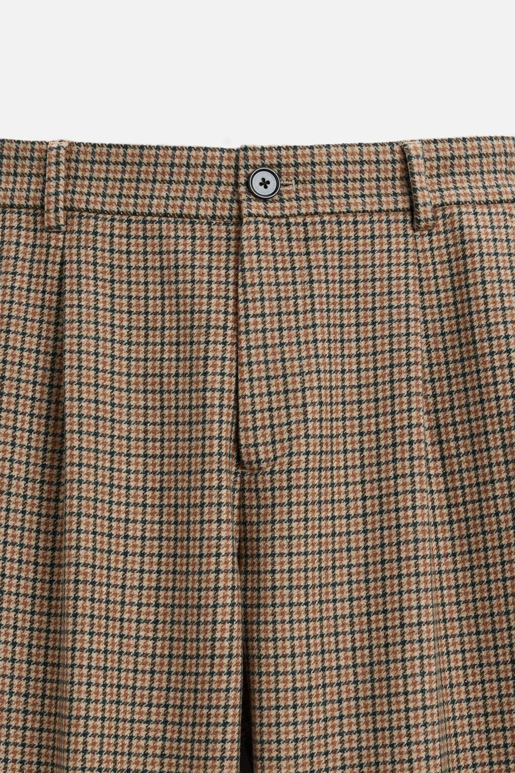 CHECK TROUSERS WITH PLEATS - Zara фото 8