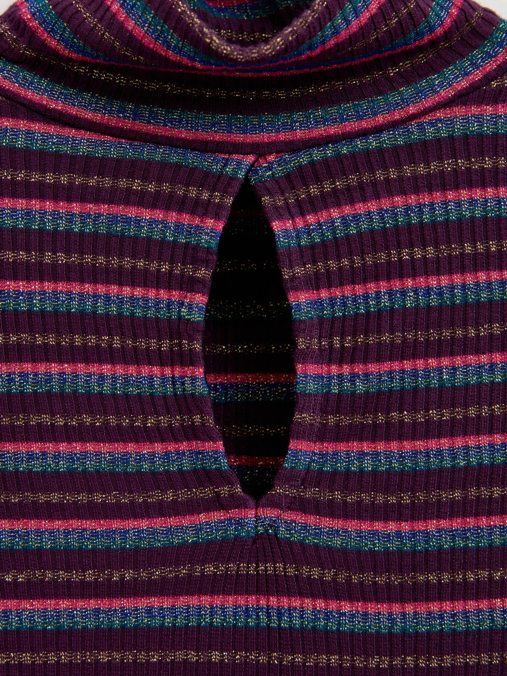 CONTE Платье в полоску с мерцающим блеском 836 plum