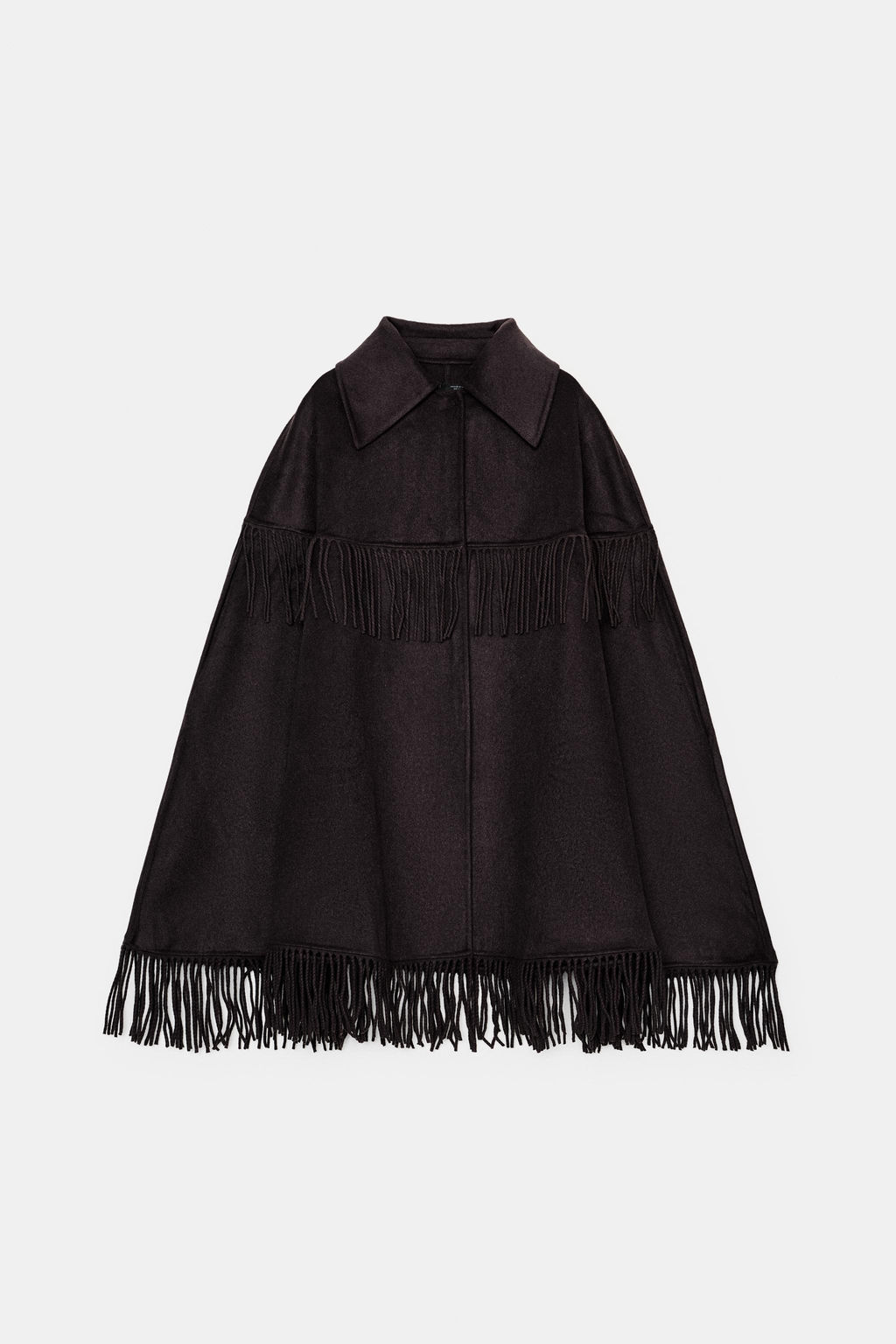 WOOL FRINGED CAPE - Zara фото 6