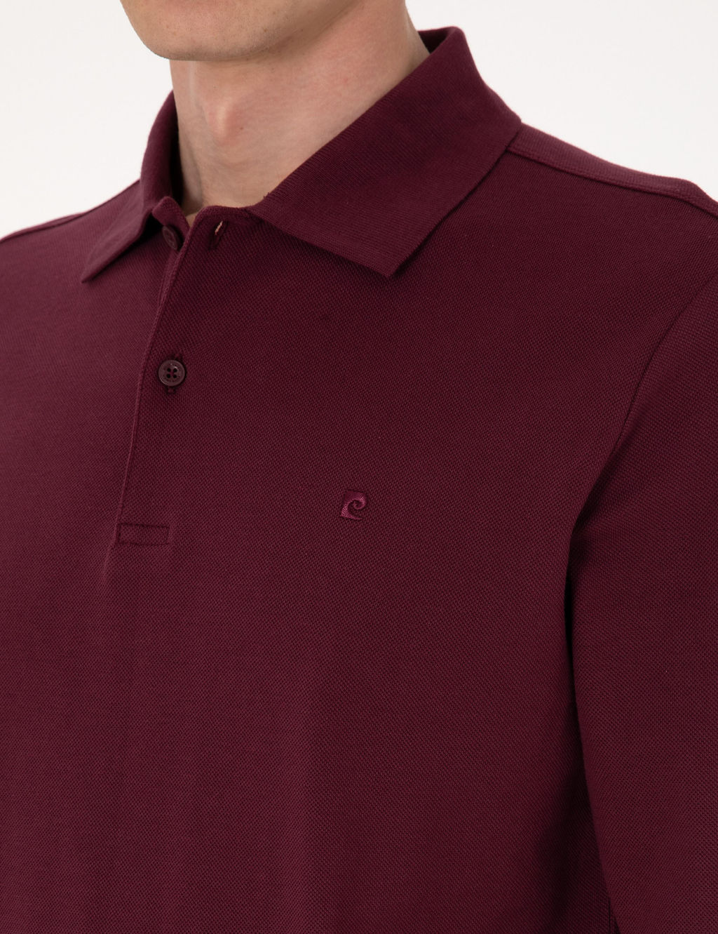 Bordo Slim Fit K_vr_lmaz Polo Yaka Basic Pike Sweatshirt - Pierre cardin фото 6