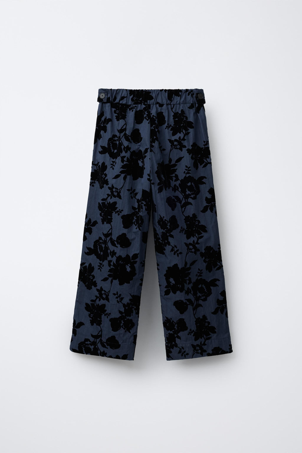 STRAIGHT-LEG TROUSERS WITH FLOCK FLORAL PRINT - Zara фото 2