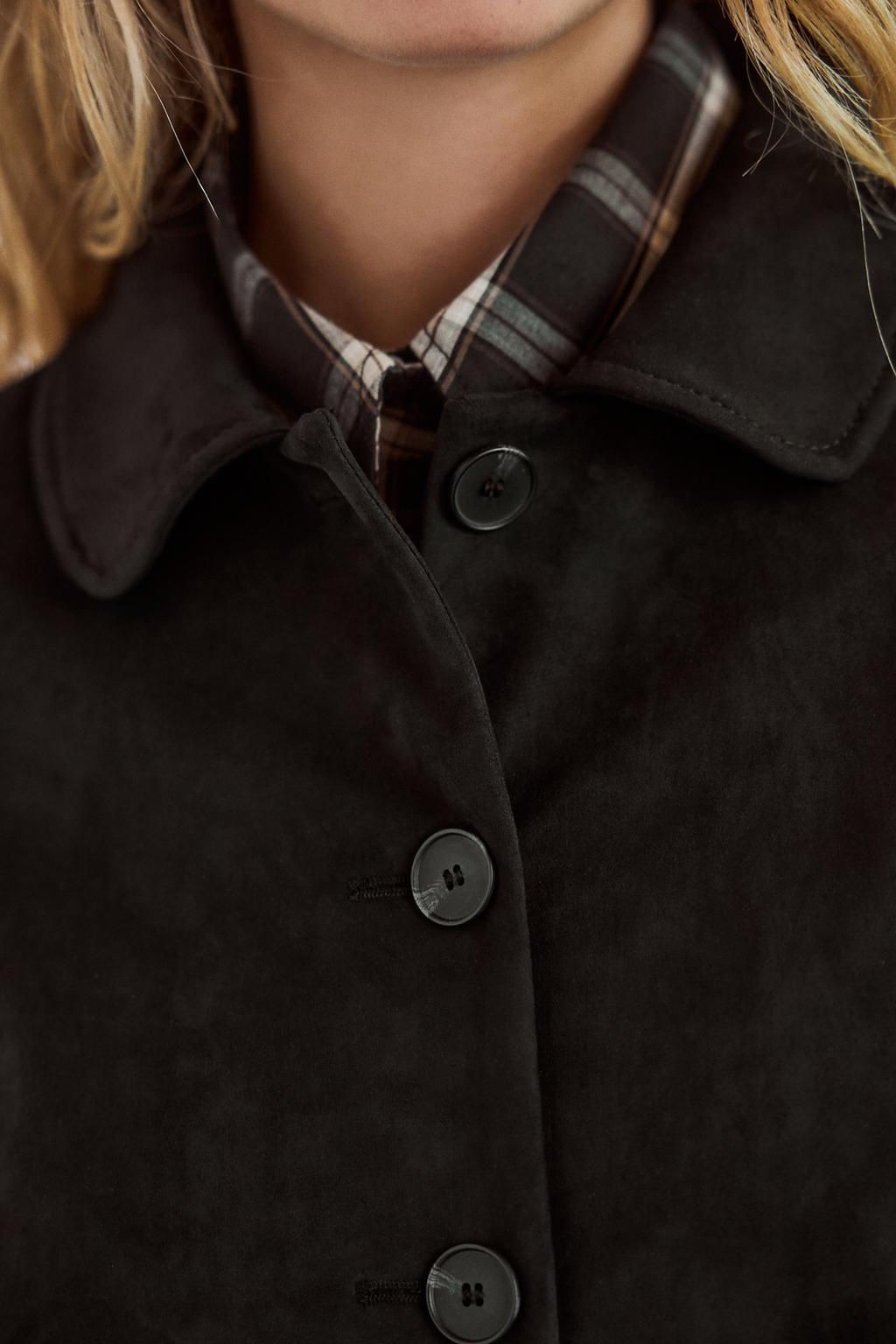 SHORT SUEDE-EFFECT JACKET - Zara фото 4