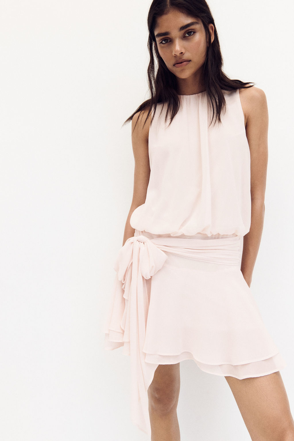 Vestido de gasa con lazada - H&m фото 5