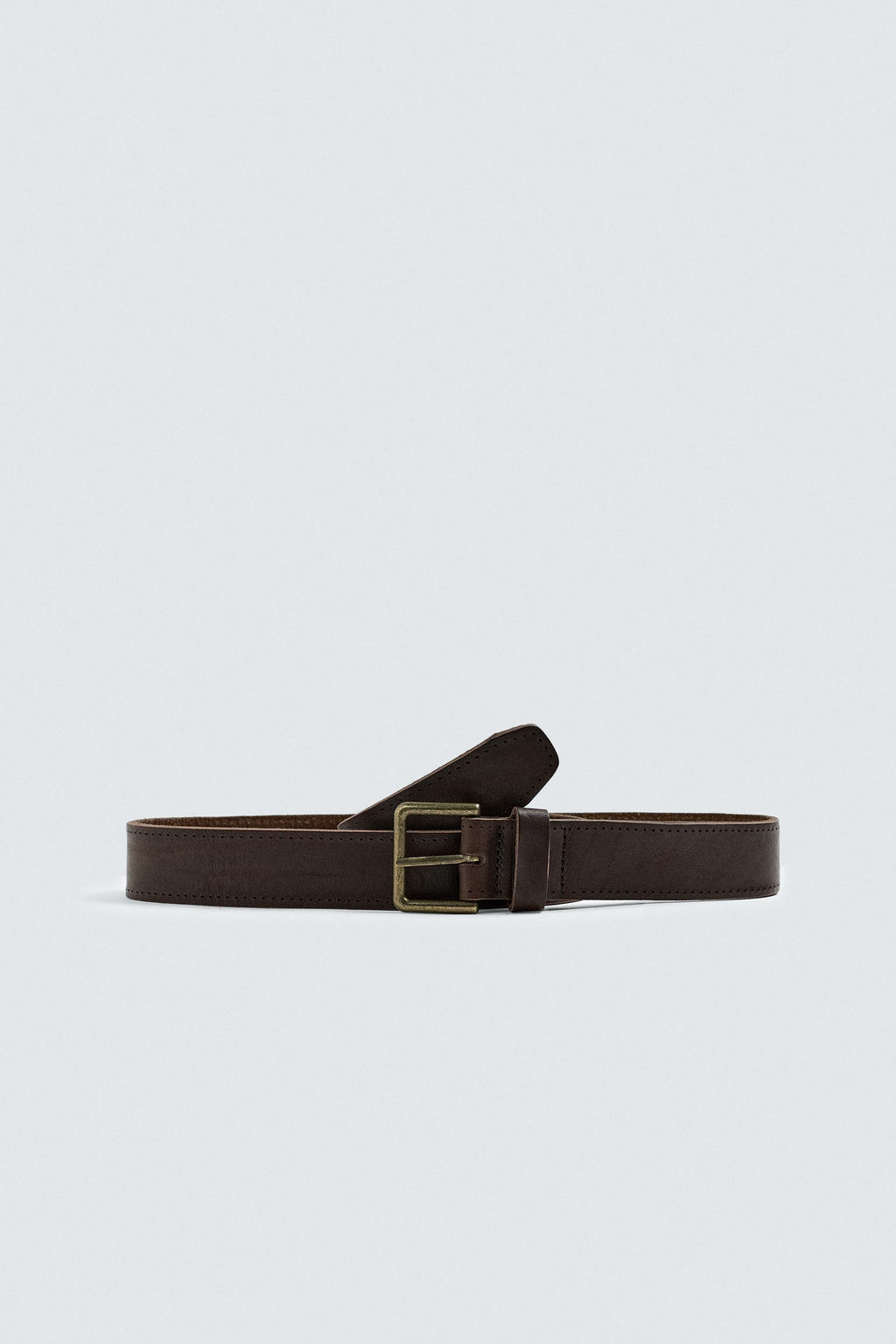 VINTAGE-EFFECT LEATHER BELT