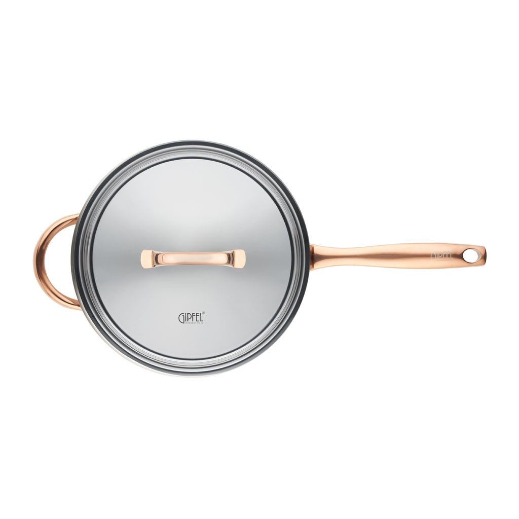 2756 GIPFEL Сковорода-сотейник ABSOLUTE 26х7см/2,7л со стальной крышкой, с индукционным капсульным дном. Материал: нерж. сталь 18/10. Толщина: 0,8мм  фото 5