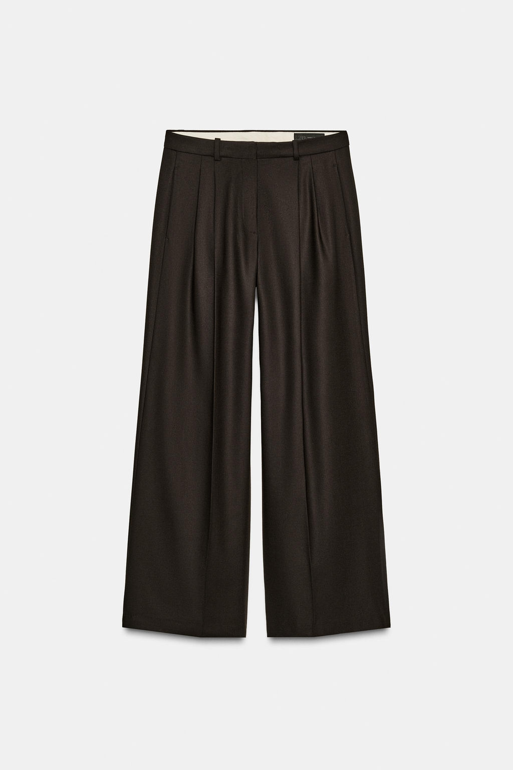 PANTAL?N PINZAS WIDE LEG ZW COLLECTION / Marr?n - Zara фото 7