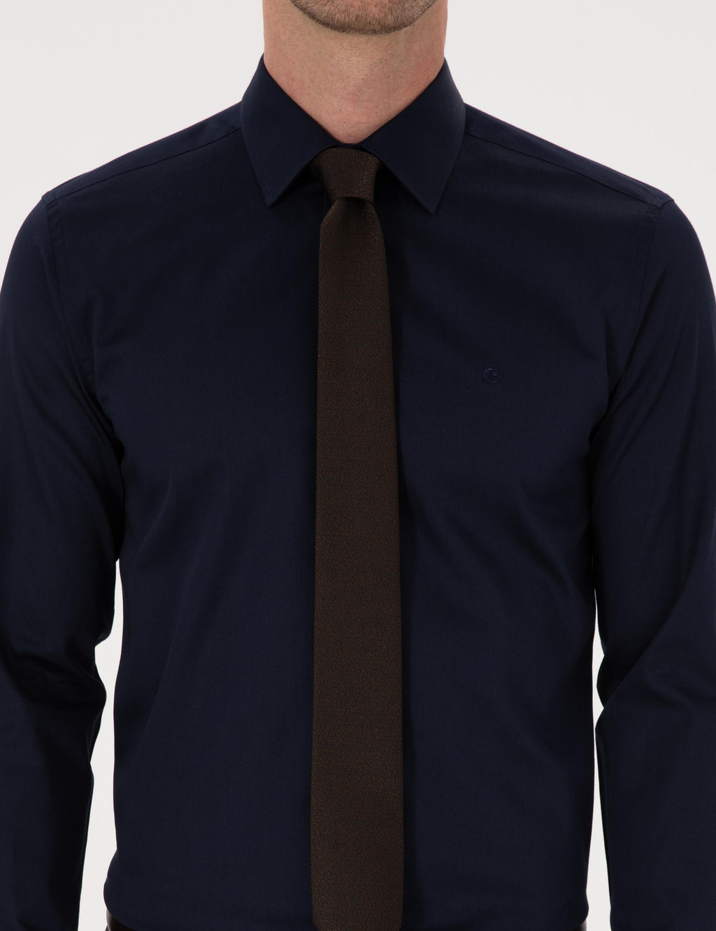 Lacivert Slim Fit Uzun Kollu Basic G_mlek - Cacharel фото 6