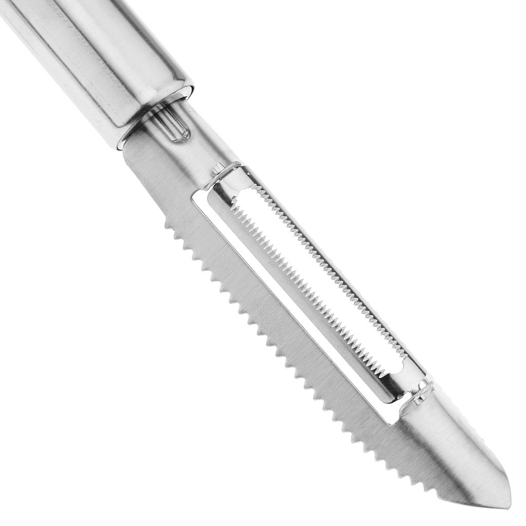 Питер Овощечистка из нержавеющей стали, прямая, 21,3х2х2см, с зубчиками, на картоне (Китай) - Домашняя Мода фото 3