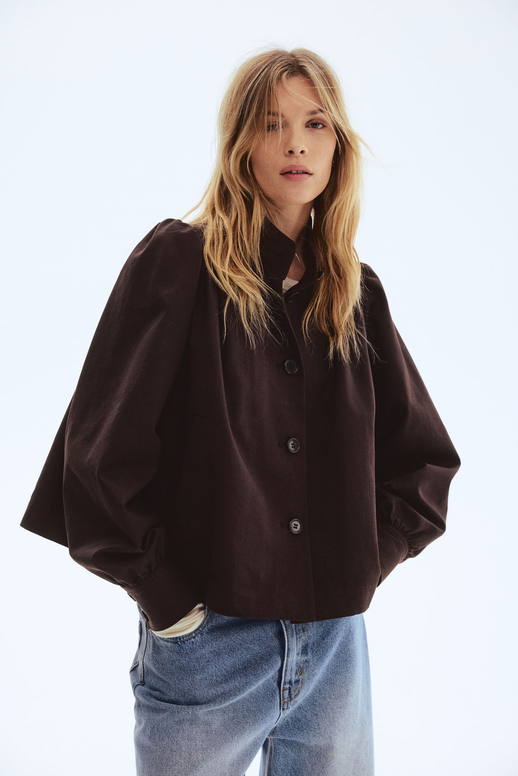 Chaqueta de sarga con mangas abullonadas - H&m фото 4