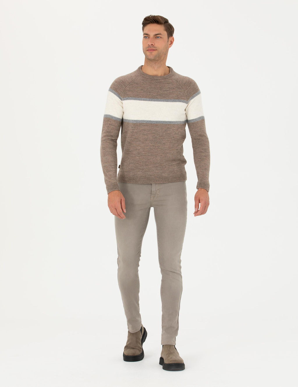 Kum Melanj Slim Fit Bisiklet Yaka Triko Kazak - Pierre cardin фото 5