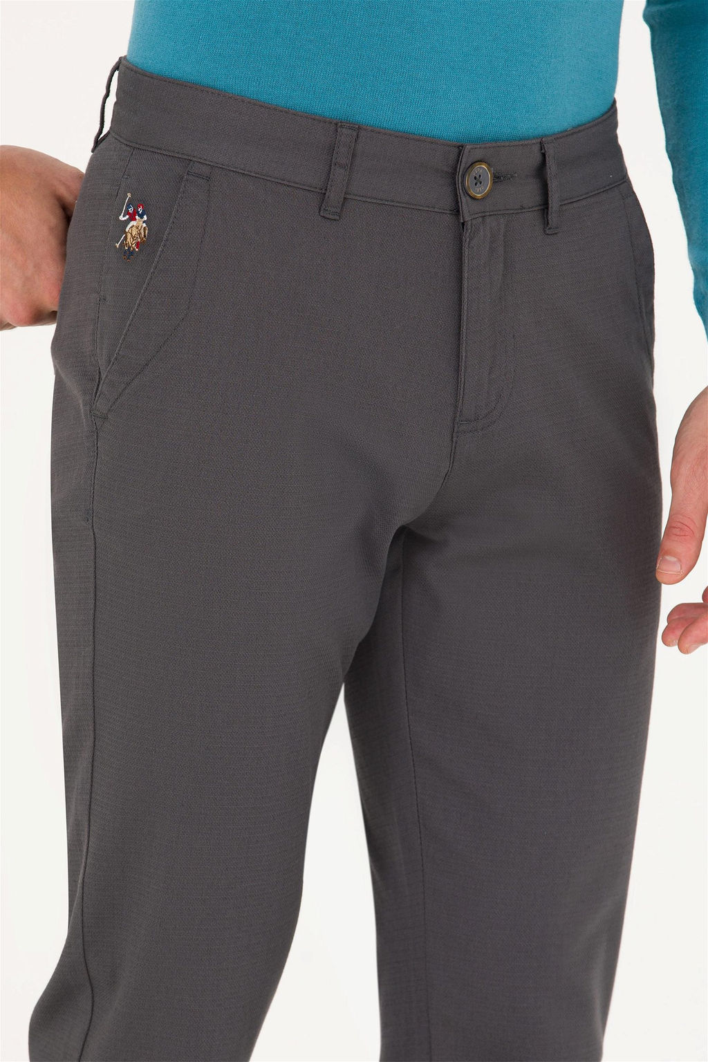 U. S. Polo Assn / Мужские брюки из плотной ткани антрацитового цвета - U.s. polo assn фото 5